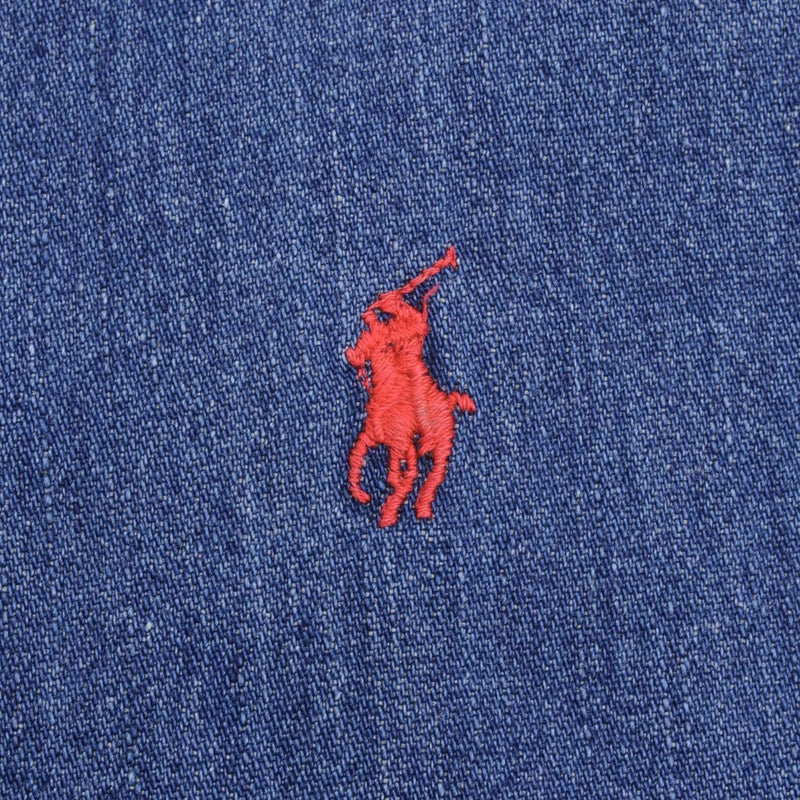 Vintage Polo Ralph Lauren Denim Harrington Jacket Size XL Made In Usa