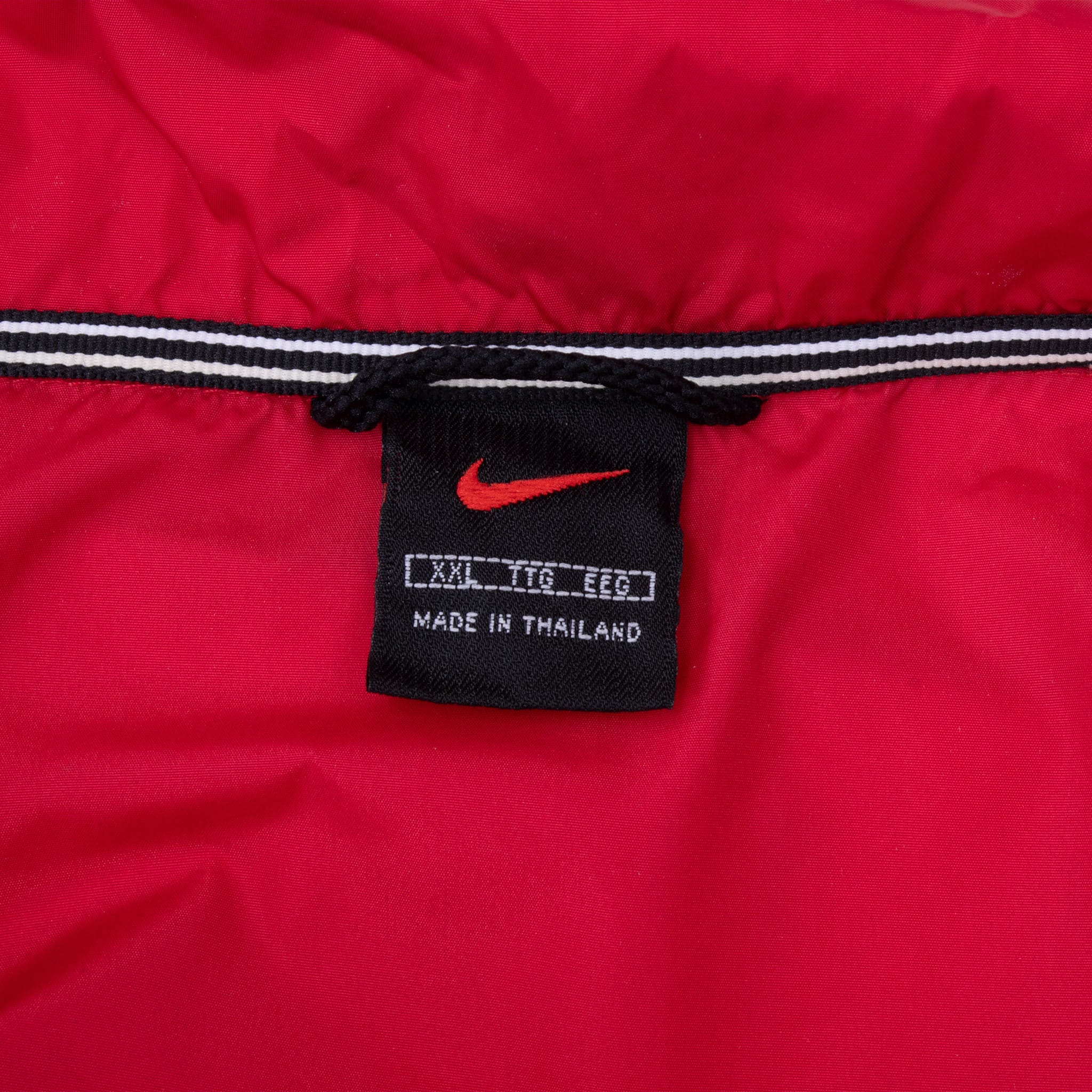 VINTAGE NIKE CLASSIC SWOOSH RED 1990S WINDBREAKER JACKET SIZE 2XL