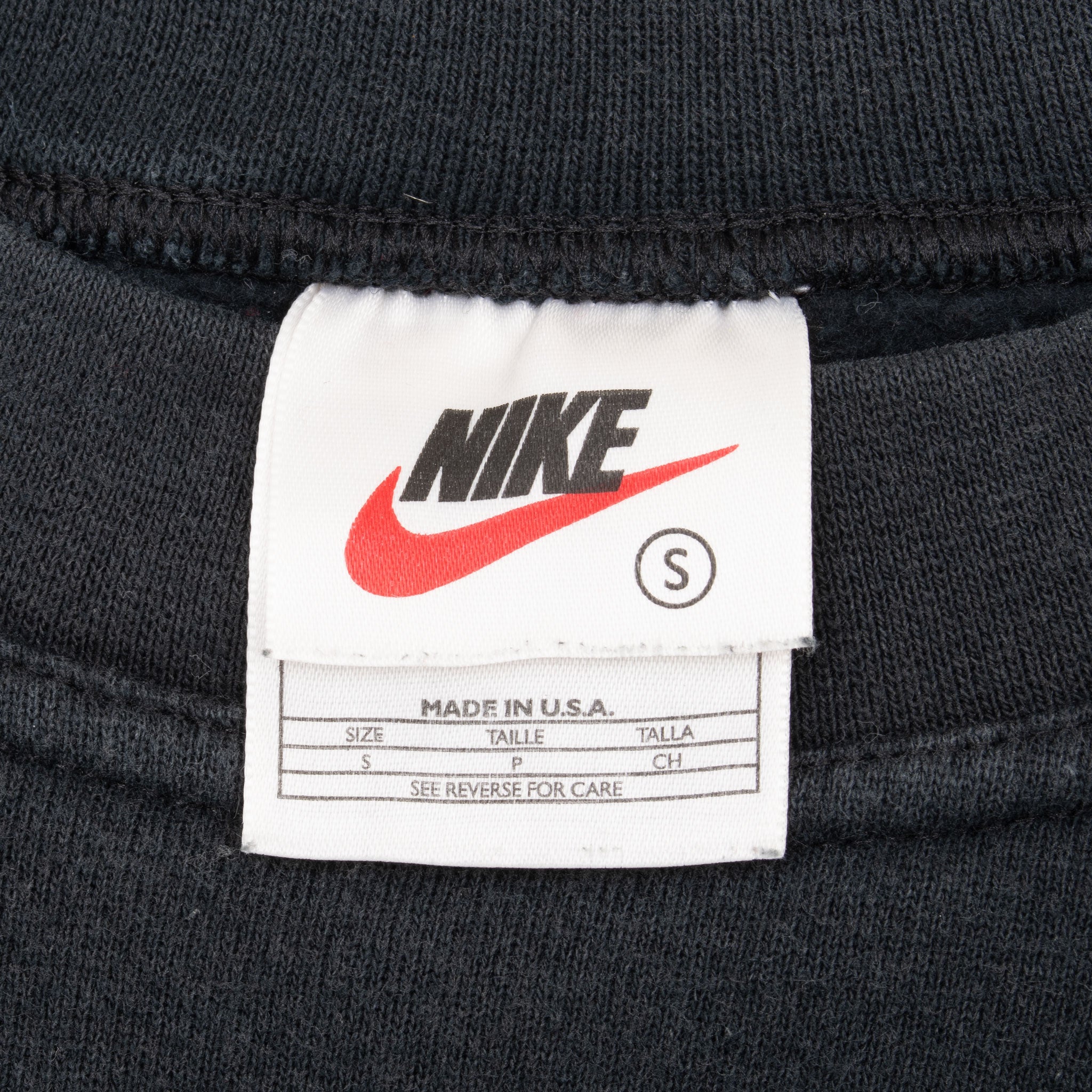 Vintage Nike Classic Swoosh Black Sweatshirt 1990S Size Small Made In Usa