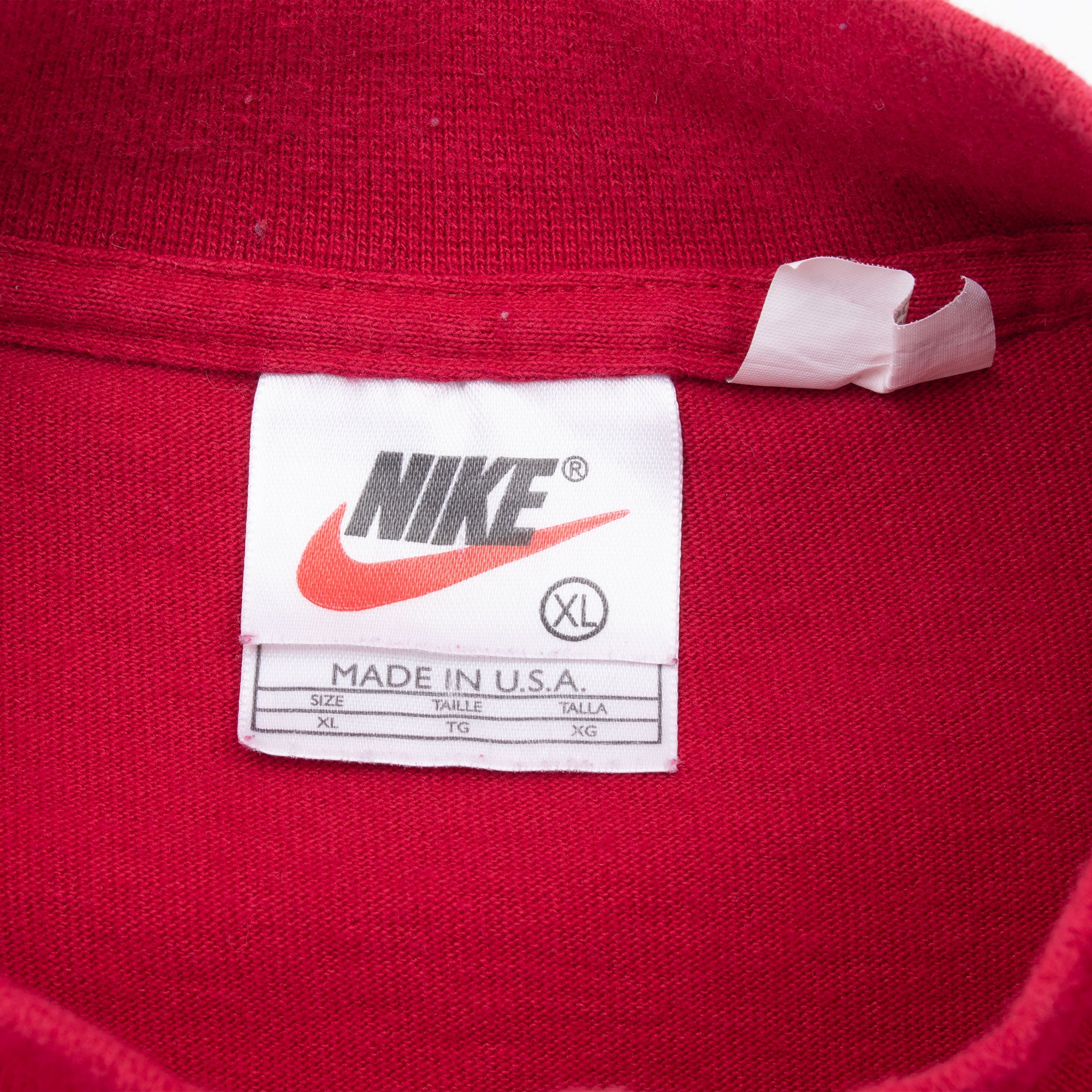 Vintage Nike Red Long Sleeve Turtle Neck Heavy Weight Tee Shirt 1990S Size Xl Made In USA