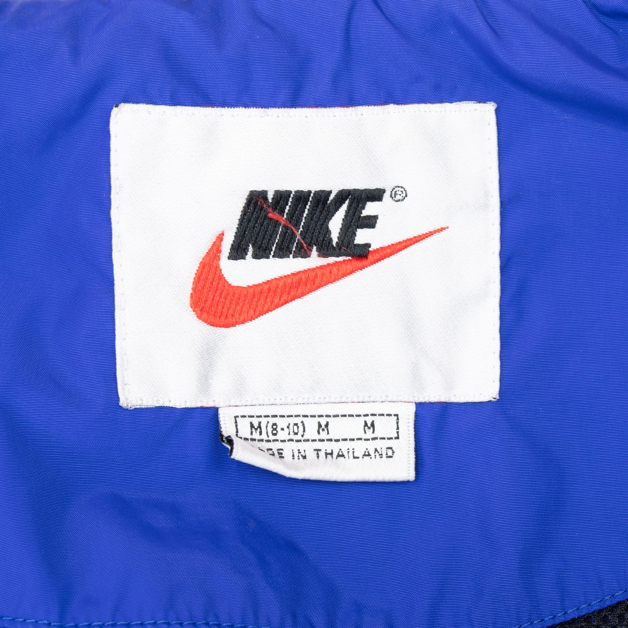 VINTAGE NIKE CLASSIC SWOOSH BLUE WINDBREAKER WOMAN JACKET 1990S MEDIUM