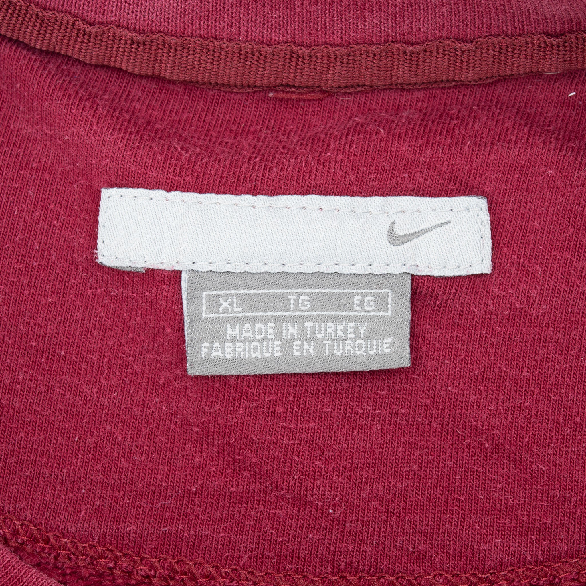 Vintage Nike Classic Swoosh Red Burgundy Sweatshirt 2000S Size XL