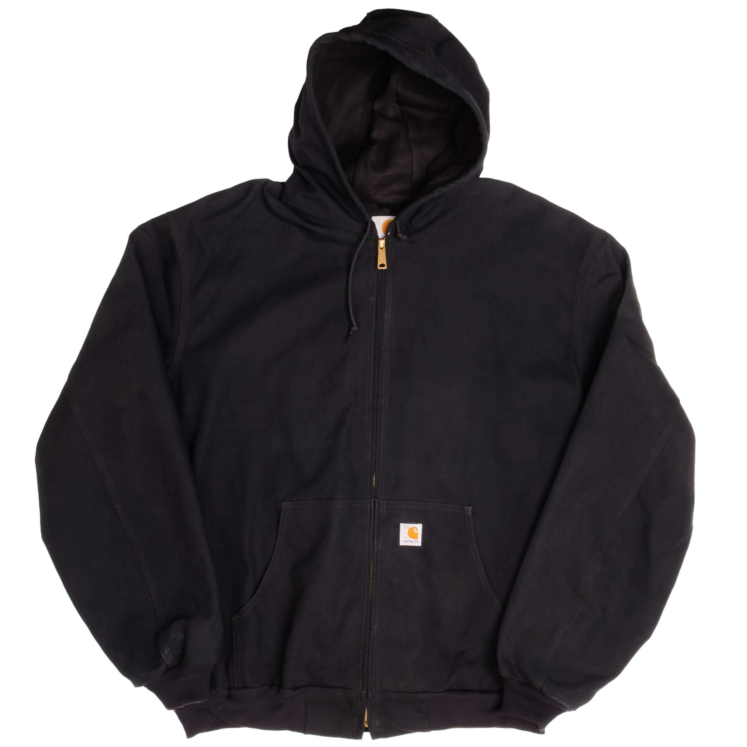 Vintage Carhartt Black Hooded Active Jacket J131BLK Size 3XL Made In Usa