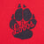 Close-up of black Lobos paw-print graphic on upper back
