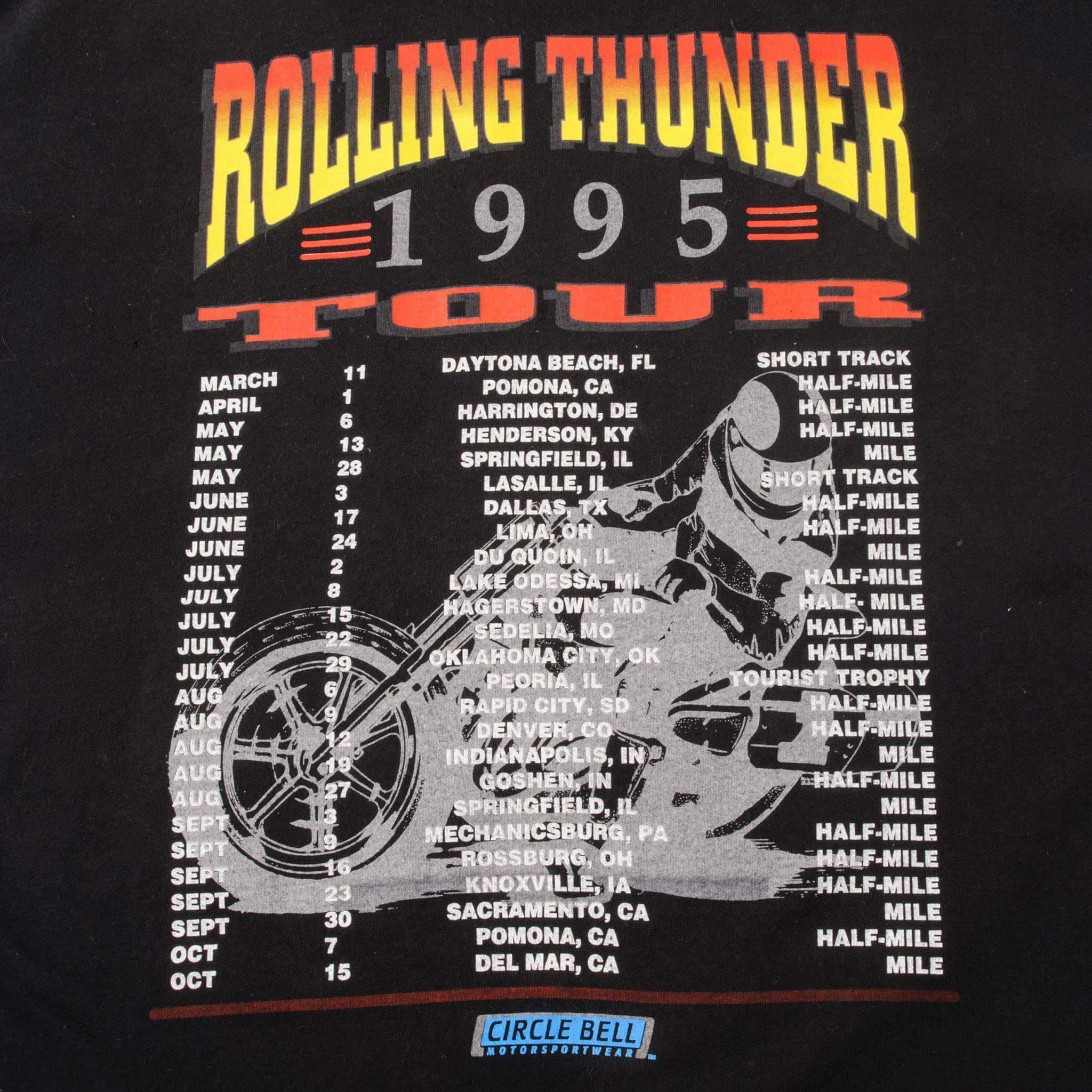 VINTAGE POMONA 1/2 MILES NATIONAL TEE SHIRT 1995 SIZE LARGE MADE IN USA