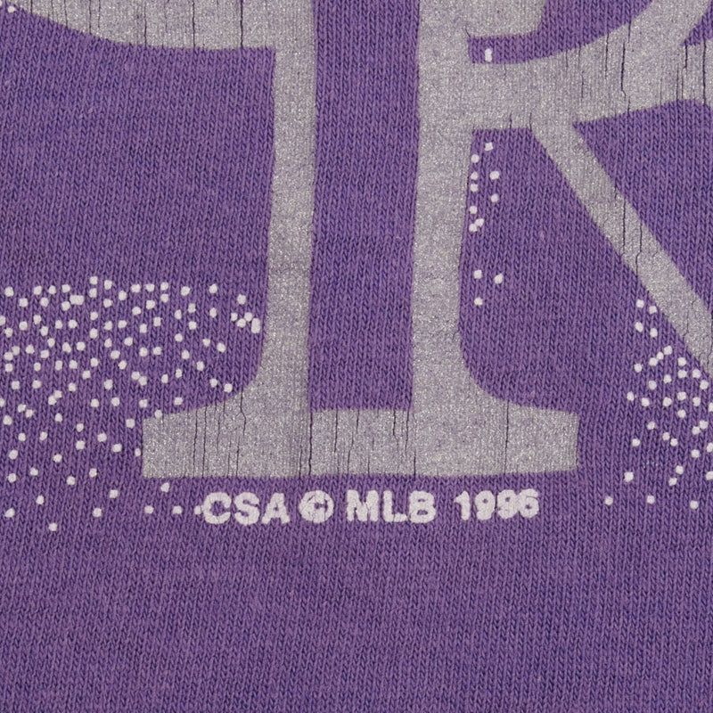 Vintage Purple MLB Colorado Rockies Tee Shirt 1996 Size XL