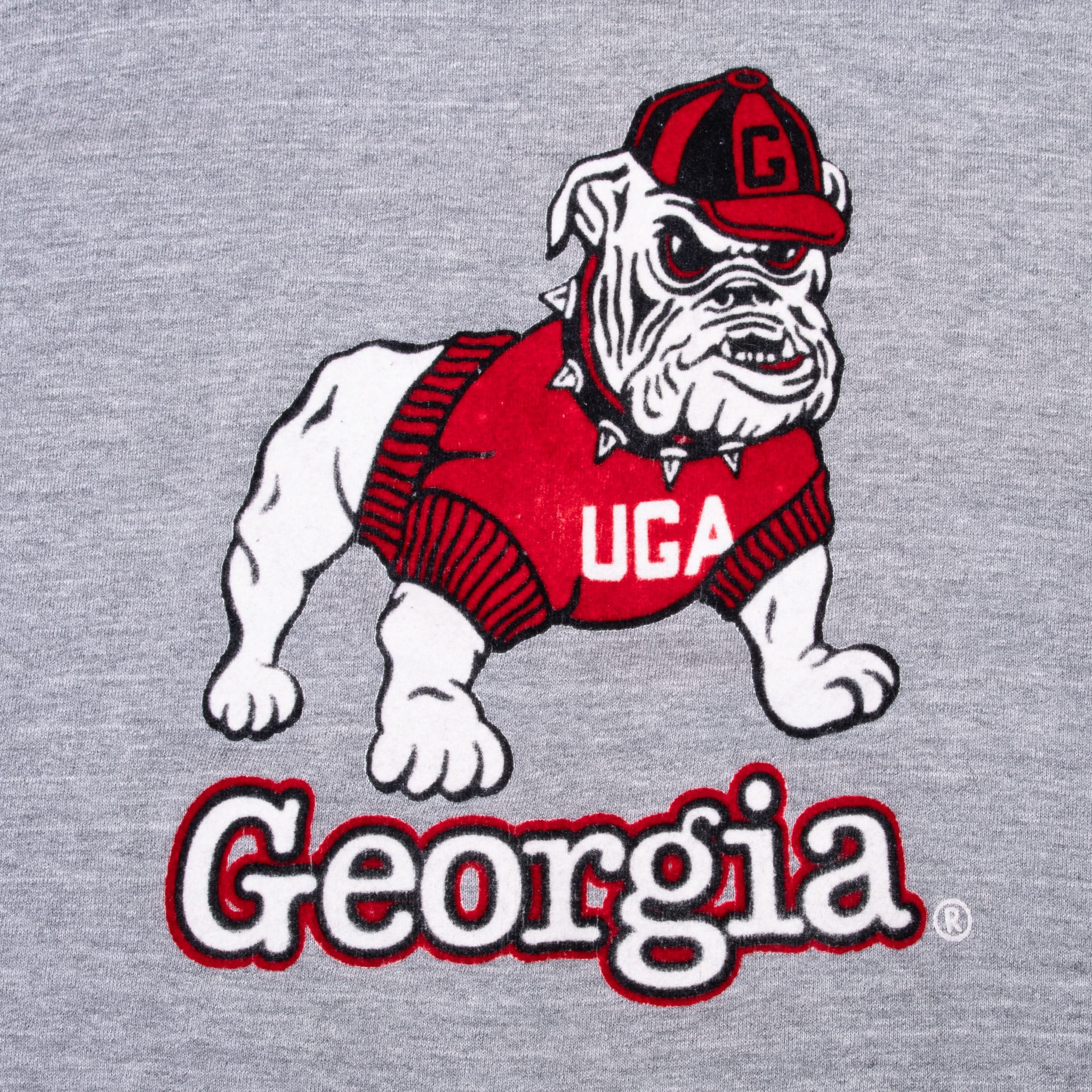 VINTAGE NCAA UNIVERSITY OF GEORGIA UGA VELVET SWEATSHIRT 1980S XL MADE IN USA