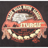 復古 BLACK HILLS MOTOR 經典 STURGIS T 卹 1992 年大尺碼美國製造