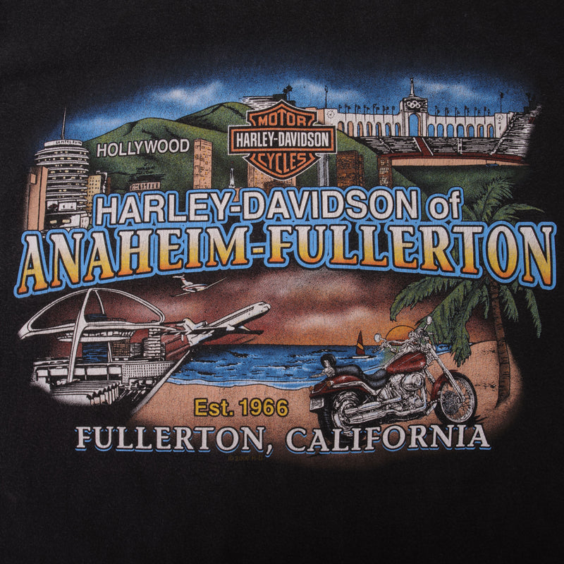 Vintage Harley Davidson Anaheim Fullerton California 2000 Tee Shirt Size Large