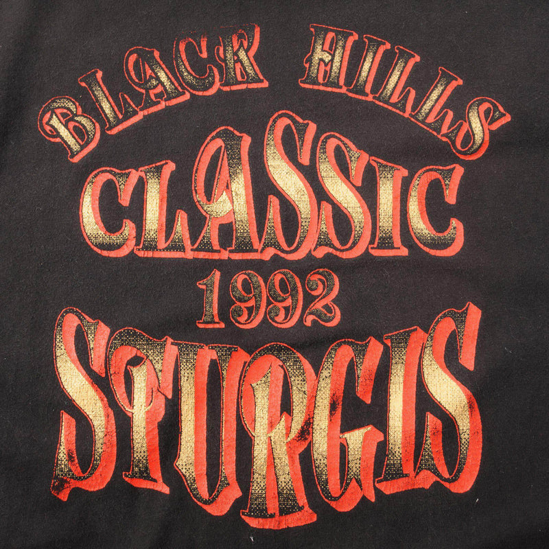 復古 BLACK HILLS MOTOR 經典 STURGIS T 卹 1992 年大尺碼美國製造
