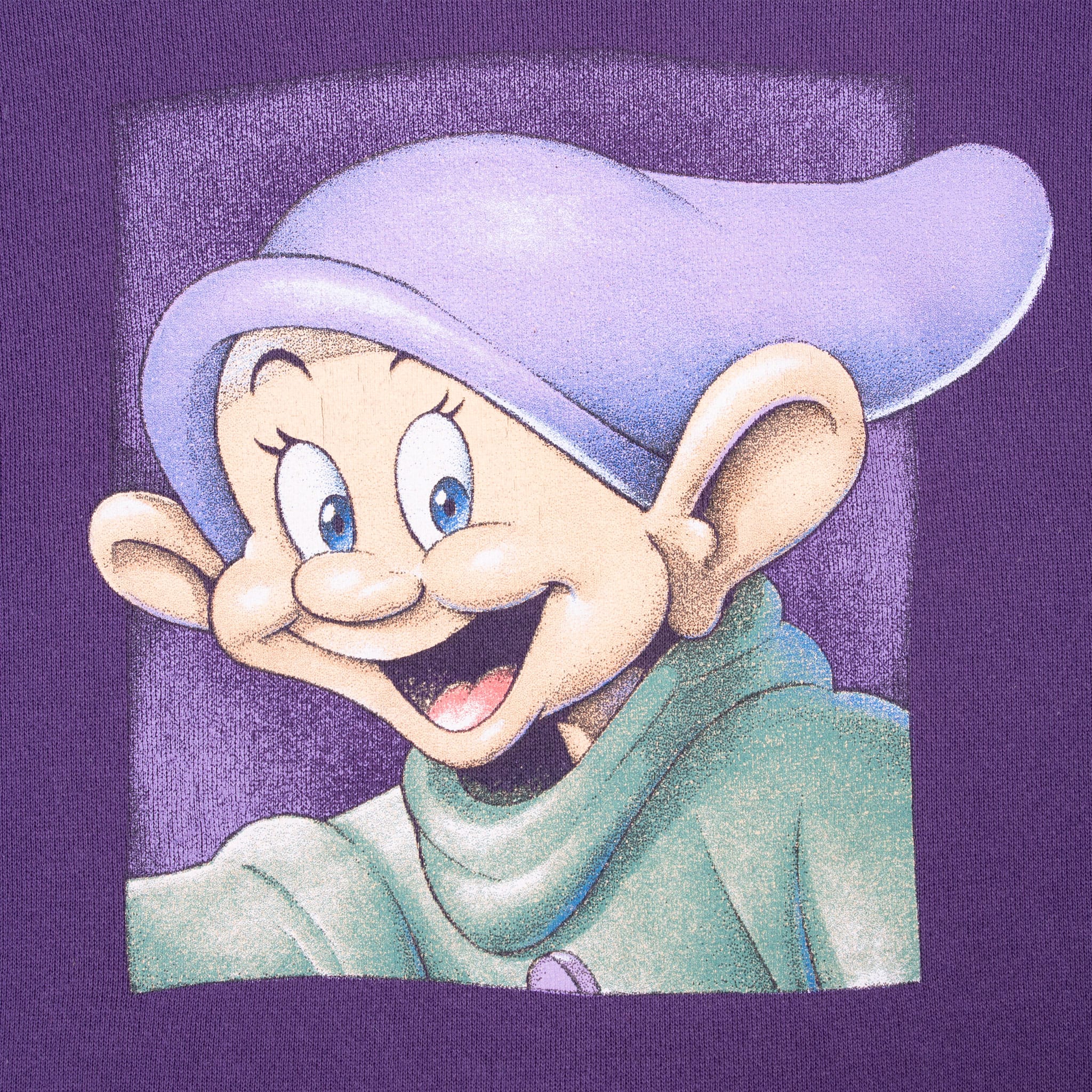 VINTAGE DISNEY DOPEY DWARF PURPLE SWEATSHIRT 1990S SIZE 2XL MADE IN USA