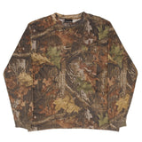 Vintage Hunting Advantage Timber Camo Long Sleeve Pocket Tee Shirt Size Large