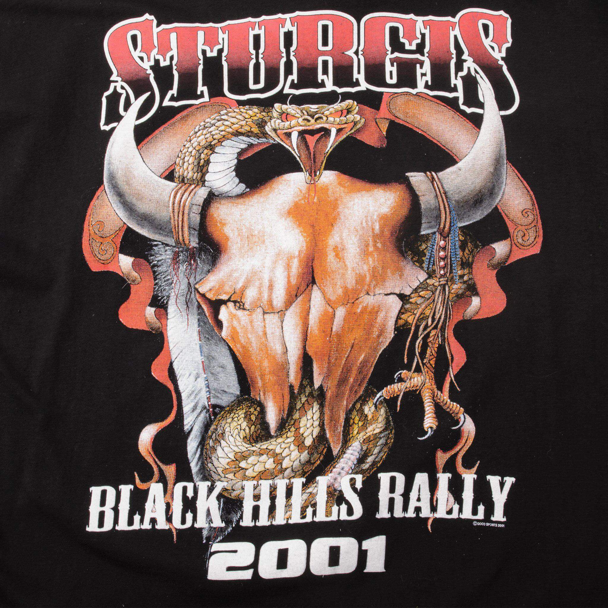 VINTAGE STURGIS BLACK HILLS RALLY TEE SHIRT 2001 SIZE XL