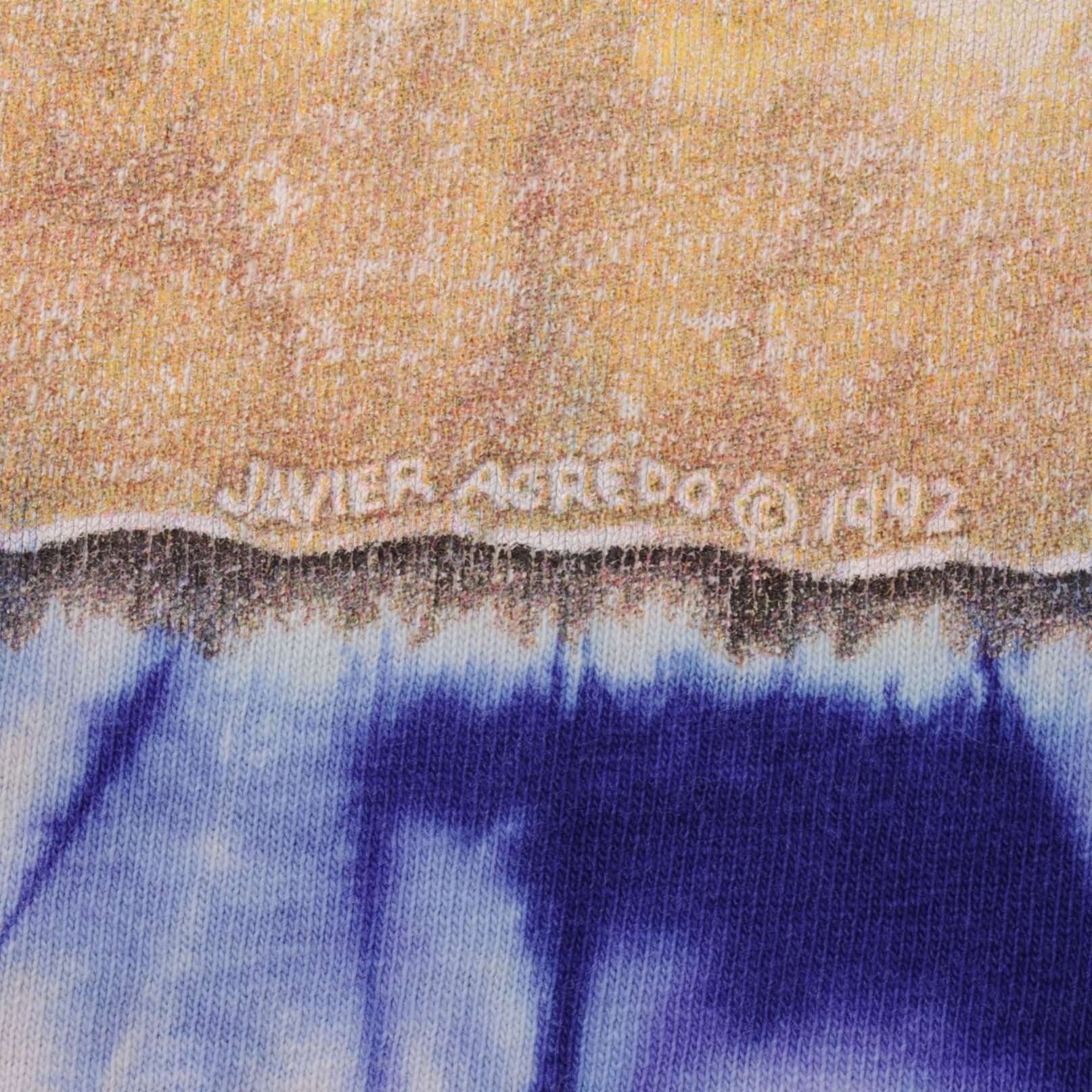 Vintage Tie Dye American Indian Javier Agredo Tee Shirt 1992 Size XL Made In USA With Single Stitch Sleeves