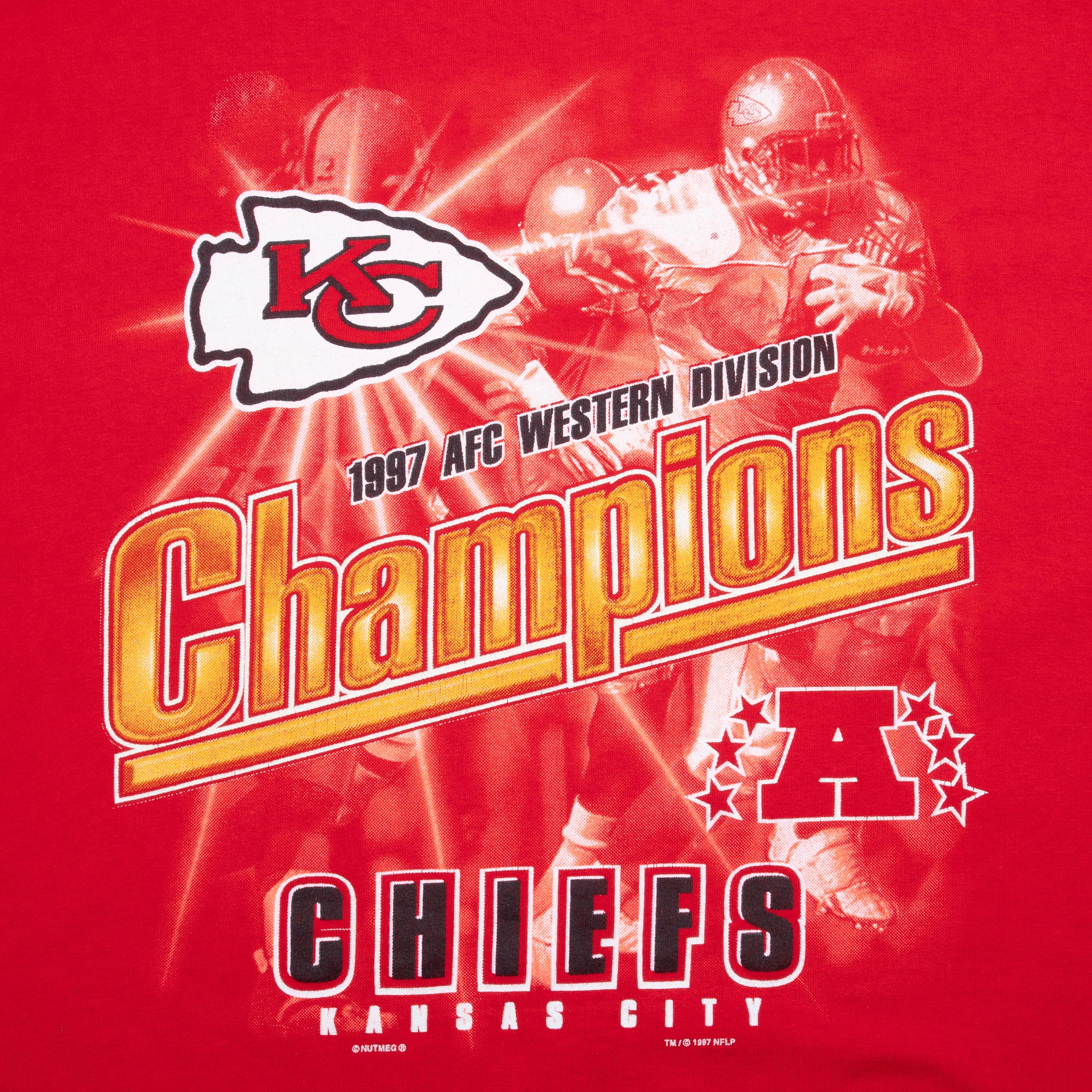 Vintage Nfl Kansas City Chiefs Afc Champions 1997 Tee Shirt Size 2XL