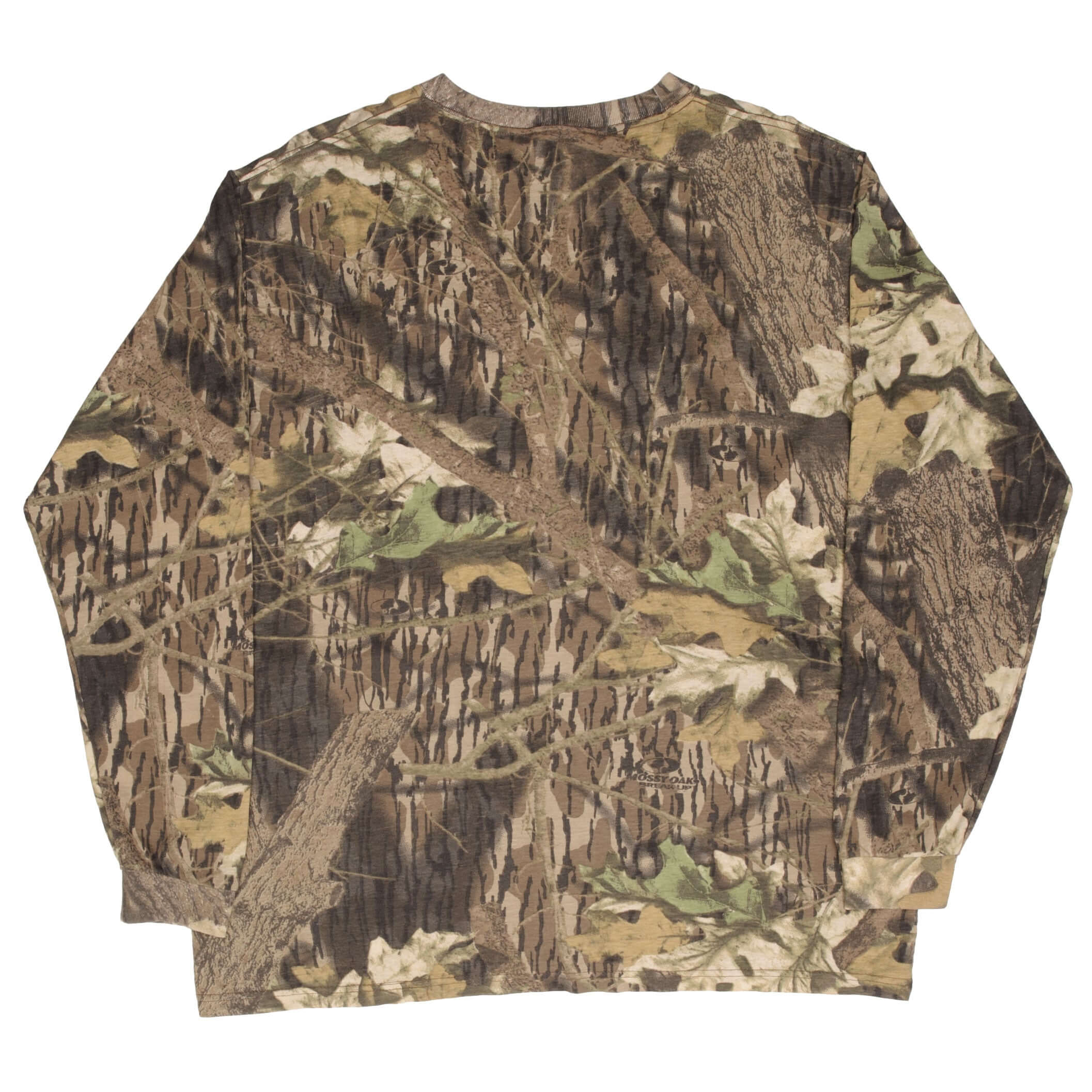 Vintage Hunting Mossy Oak Break Up Camo Long Sleeve Pocket Tee Shirt Size XL
