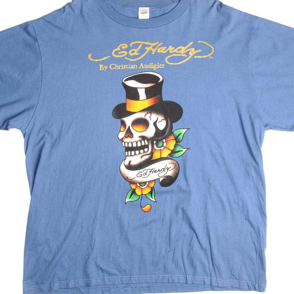 VINTAGE ED HARDY TEE SHIRT 2000s SIZE 2XL MADE IN USA