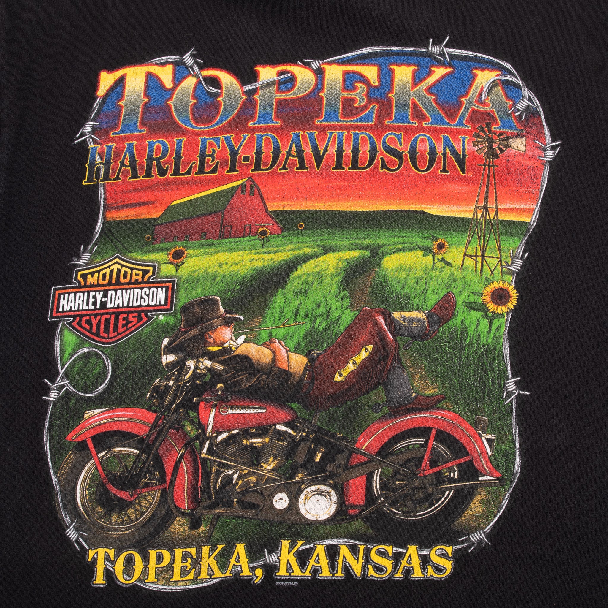 Vintage Harley Davidson Topeka Kansas Tee Shirt 2009 Size XL