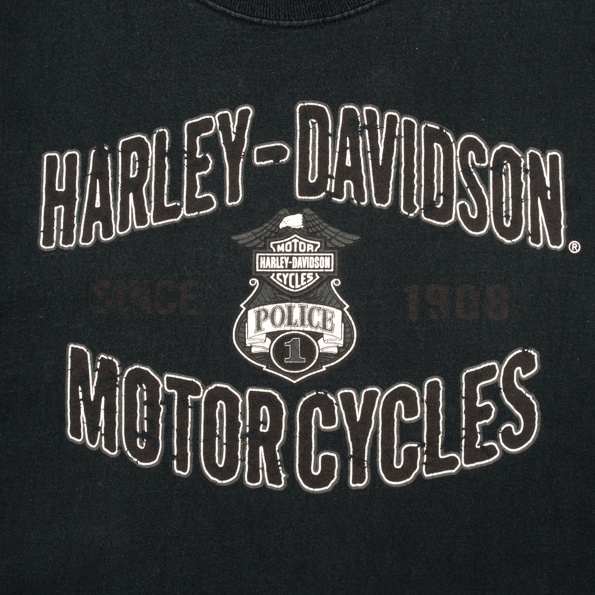Vintage Harley Davidson Police Tee Shirt 1990S Size Large Made In Usa