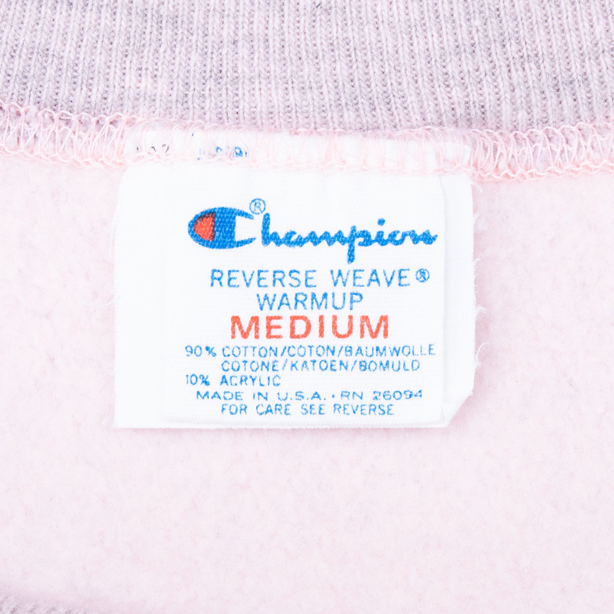 VINTAGE CHAMPION REVERSE WEAVE GREY PINK SWEATSHIRT 1980S MEDIUM MADE IN USA