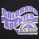 Vintage Black MLB Colorado Rockies Tee Shirt 1991 Size Medium Made In USA With Single Stitch Sleeves