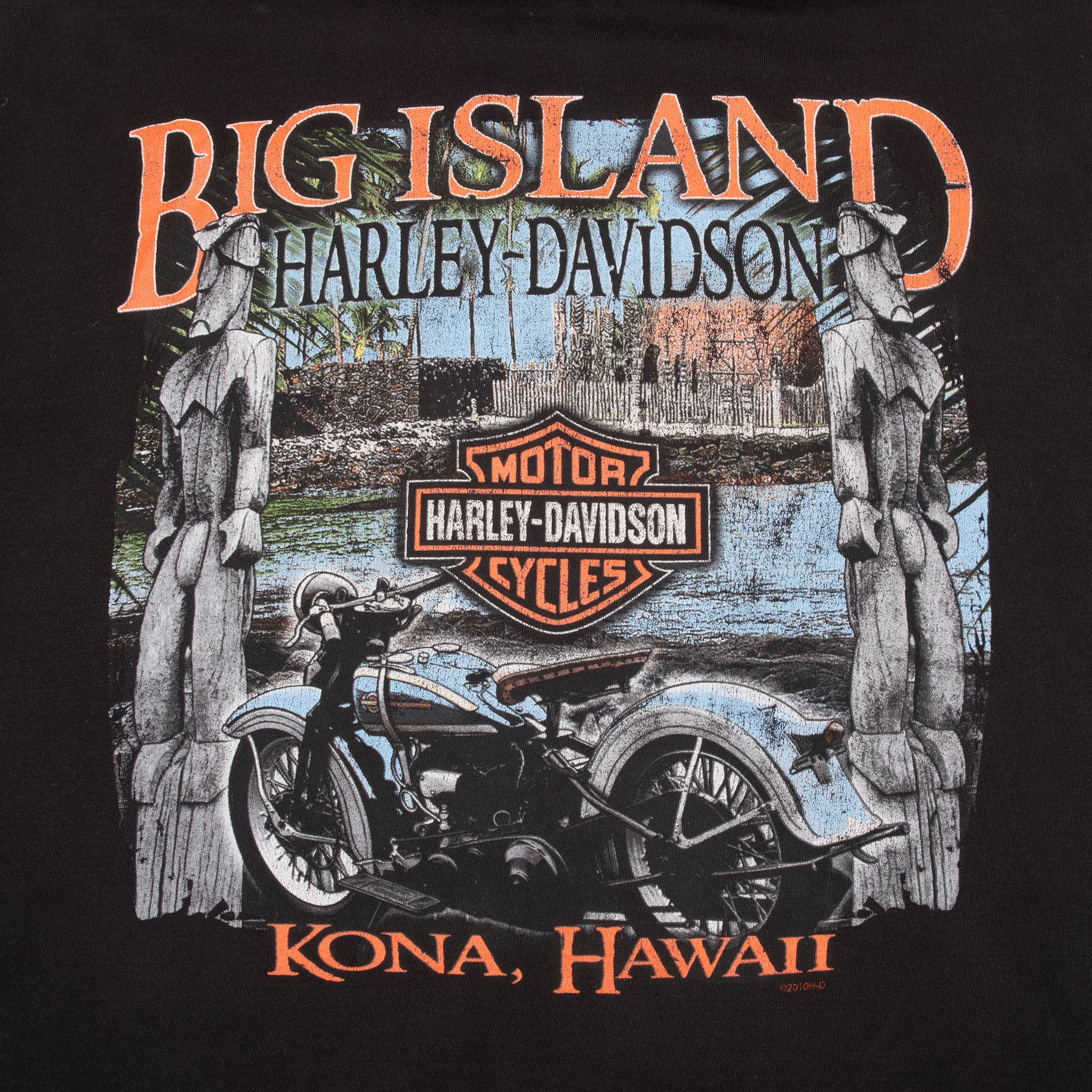 Harley Davidson Kona Big Island Hawaii Tee Shirt 2010 Size XL