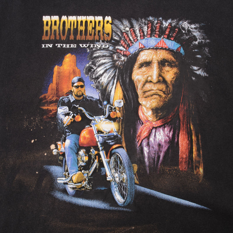 Vintage Brother In the Wind American Indian Biker Tee Shirt 1990S Size 2XL 