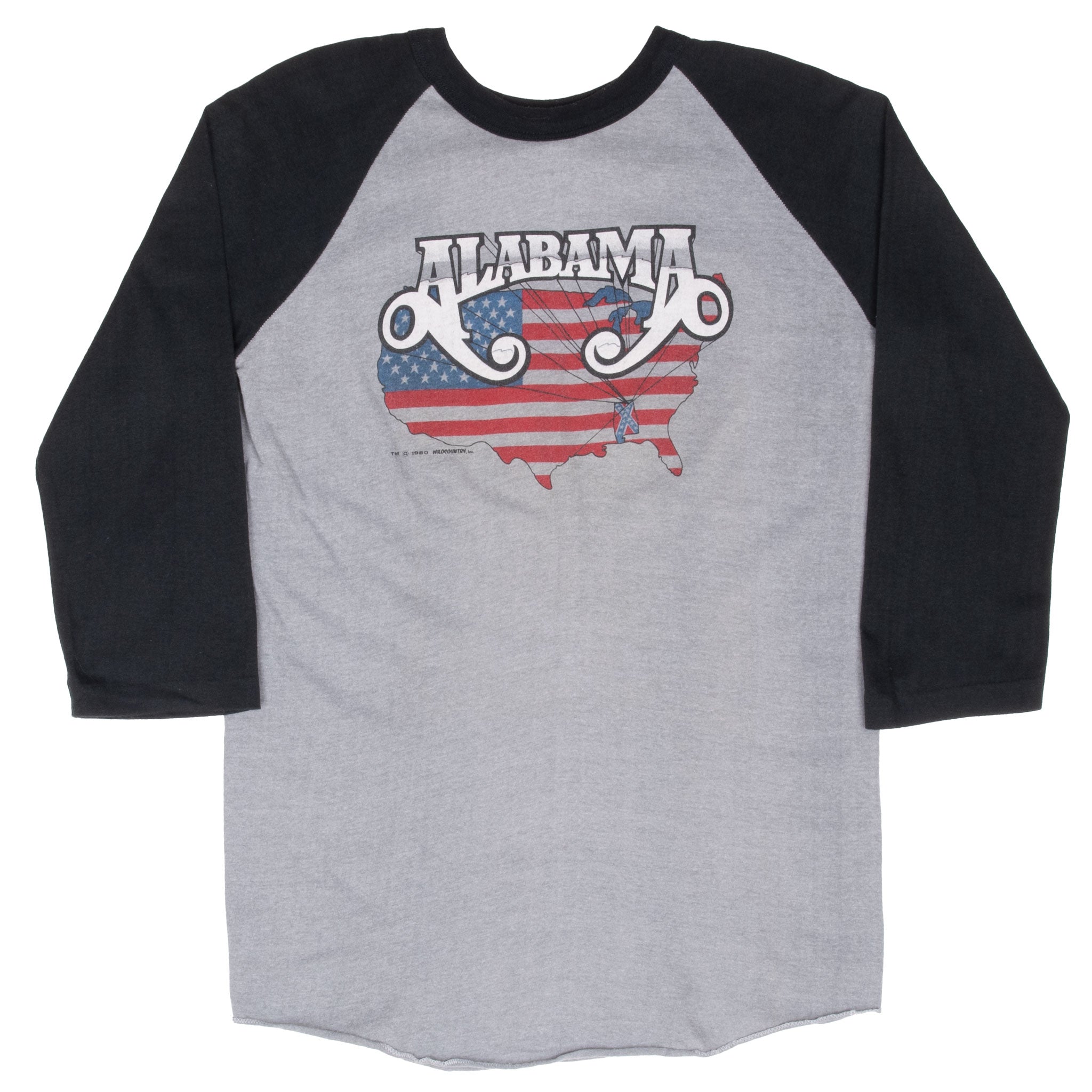Vintage Alabama Mountain Music Tour Raglan Tee Shirt 1982 Size Medium Made In USA With Single Stitch