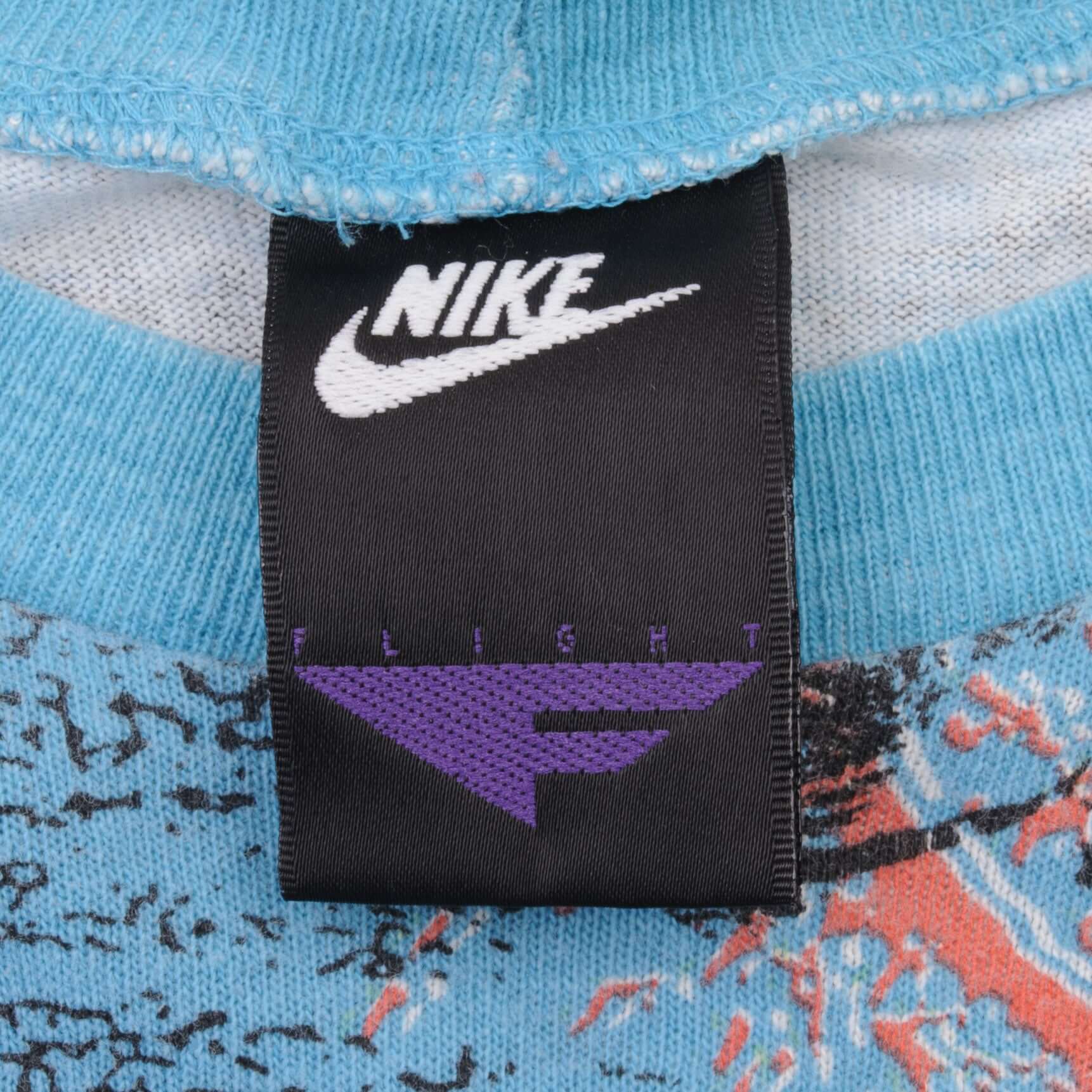 Vintage Nike Flight All Over Print Air Jordan 1990S Tee Shirt Size Medium Made In USA With Single Stitch Sleeves