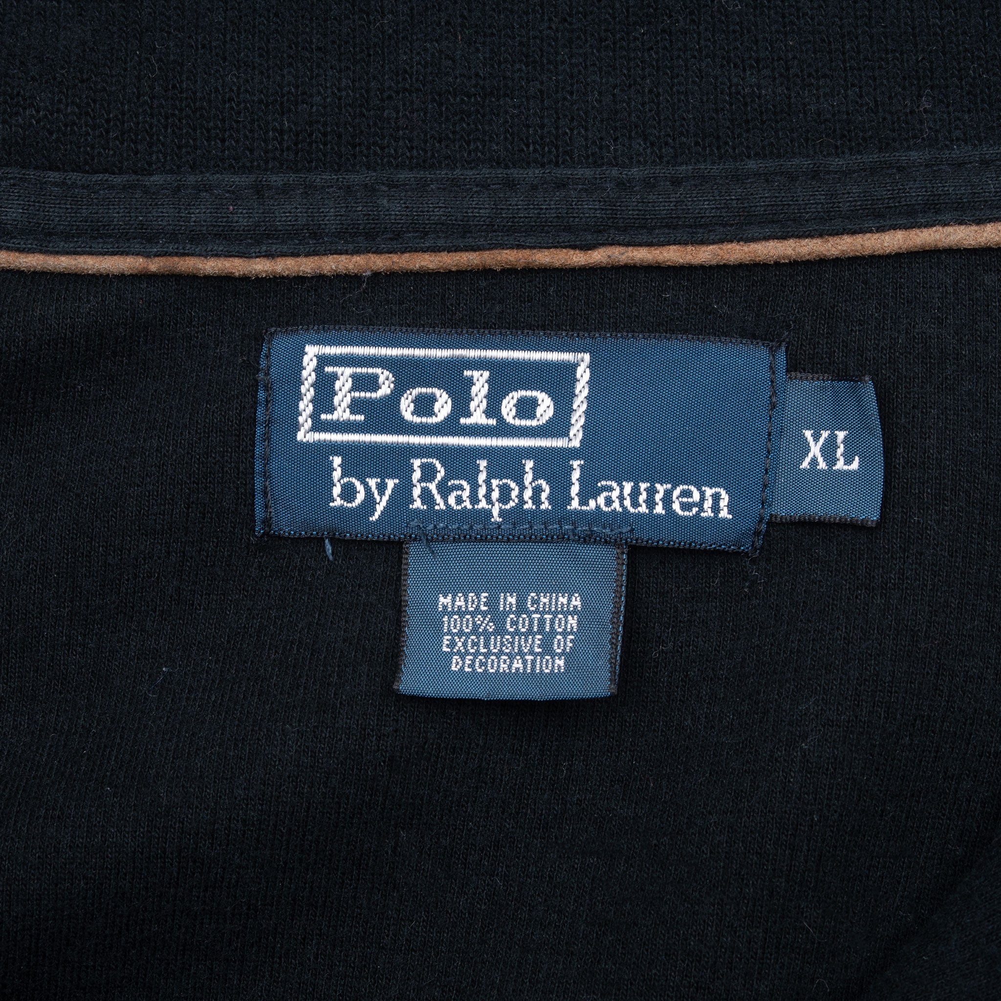 Vintage Polo Ralph Lauren Black Quarter 1/4 Zip Sweater 1990S Size XL