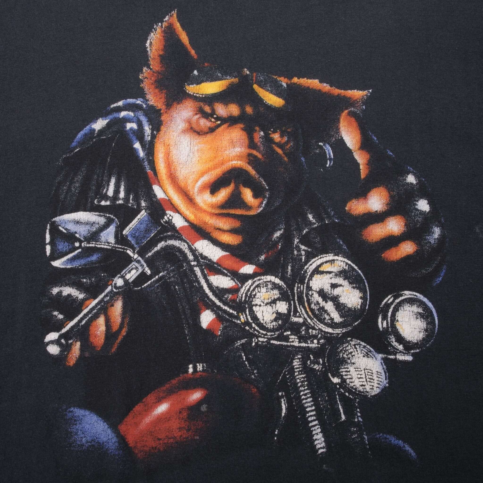 Vintage Pig Biker Tee Shirt 1990S Size XL