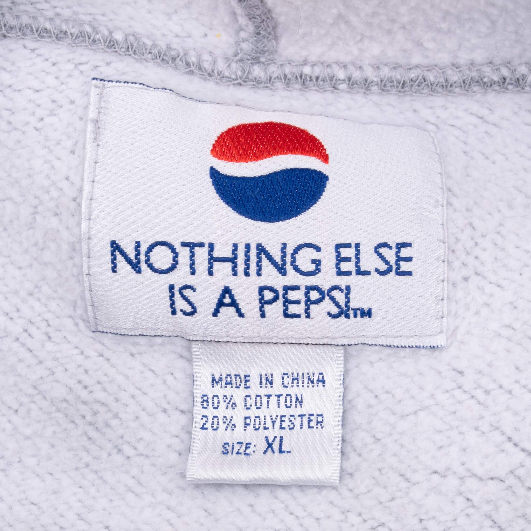 Vintage Pepsi Cola Grey Hoodie Sweatshirt 1990S Size XL