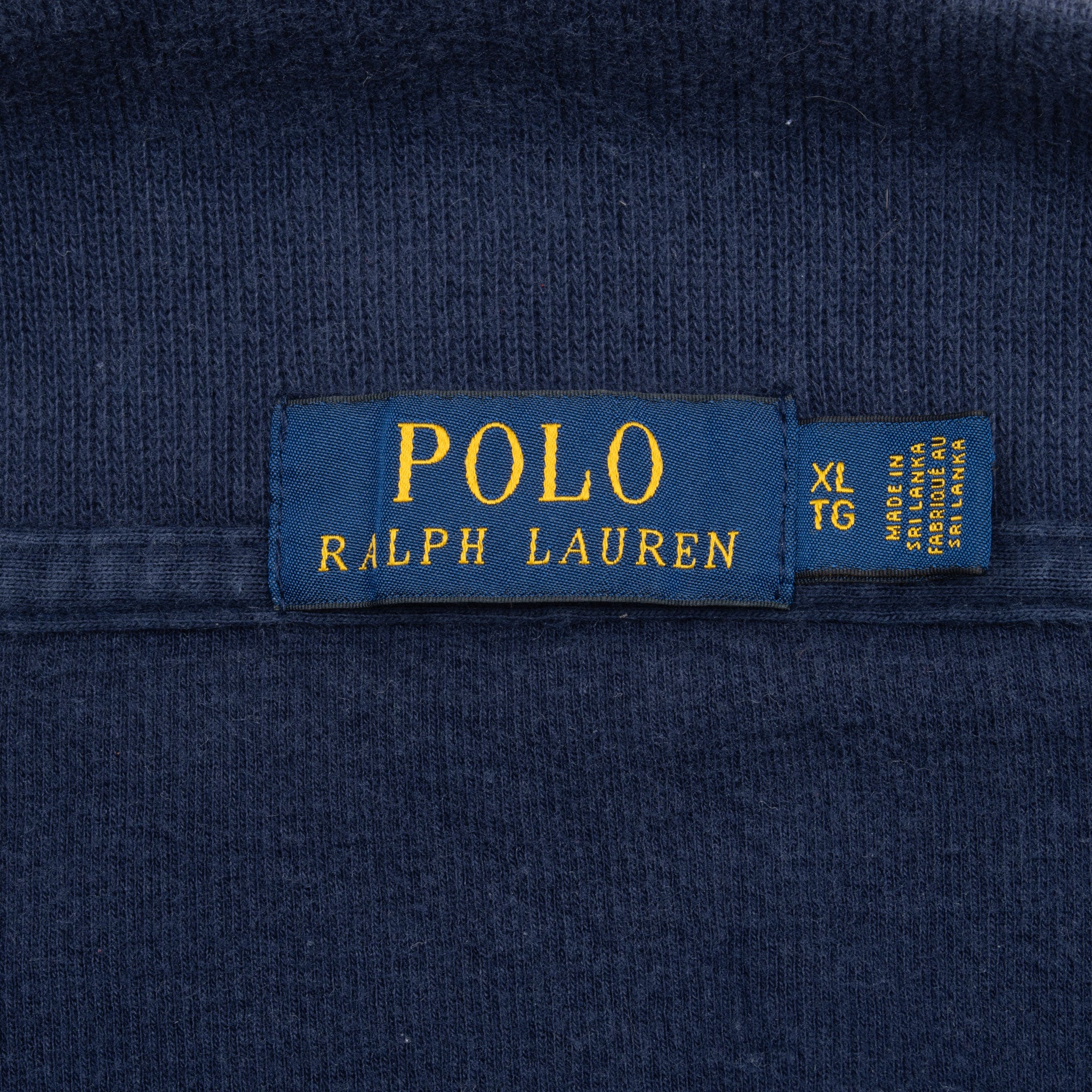 VINTAGE POLO RALPH LAUREN NAVY BLUE QUARTER 1/4 ZIP SWEATER XL