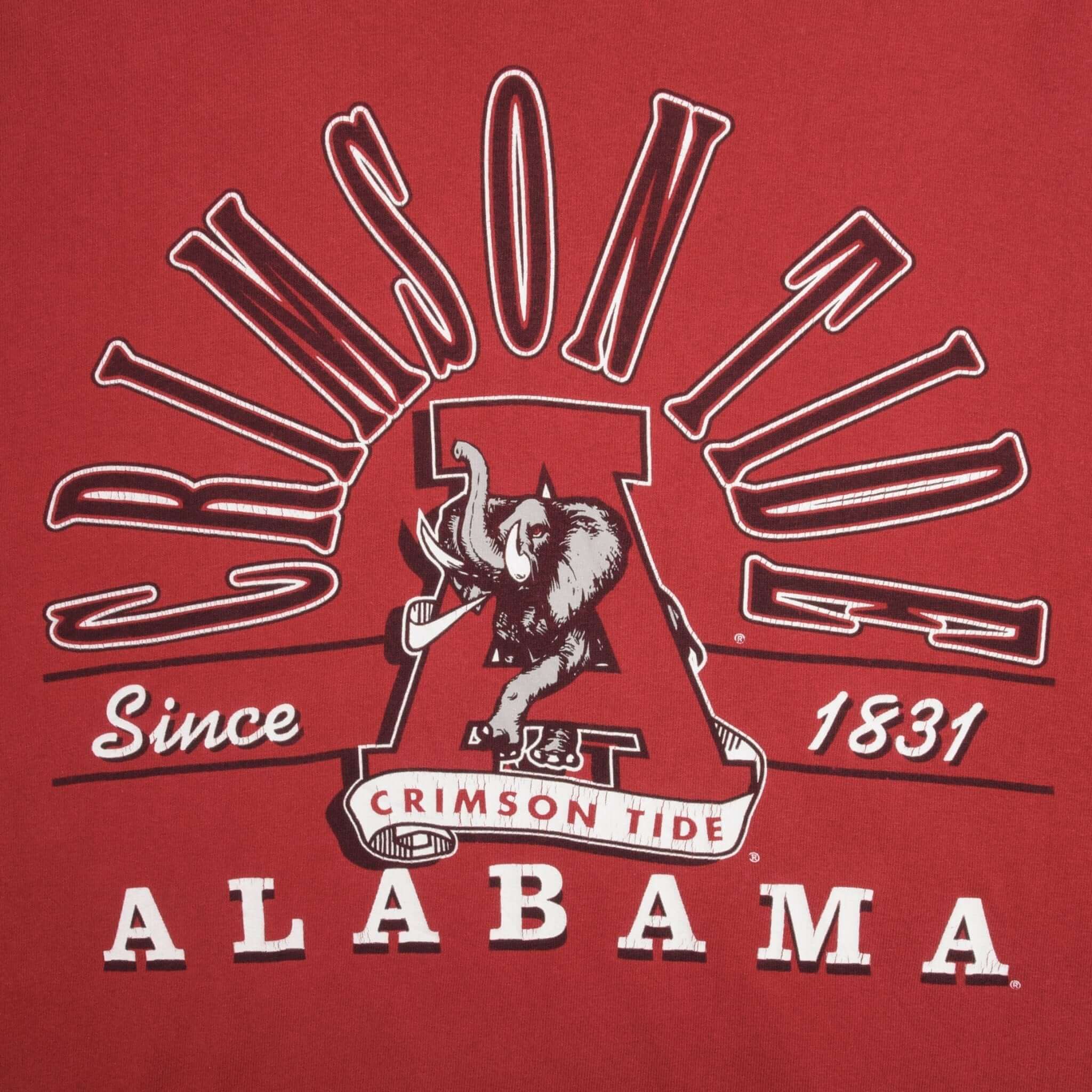 Vintage Ncaa Alabama Crimson Tide 1990S Tee Shirt Size Xl Made In Usa With Single Stitch Sleeves