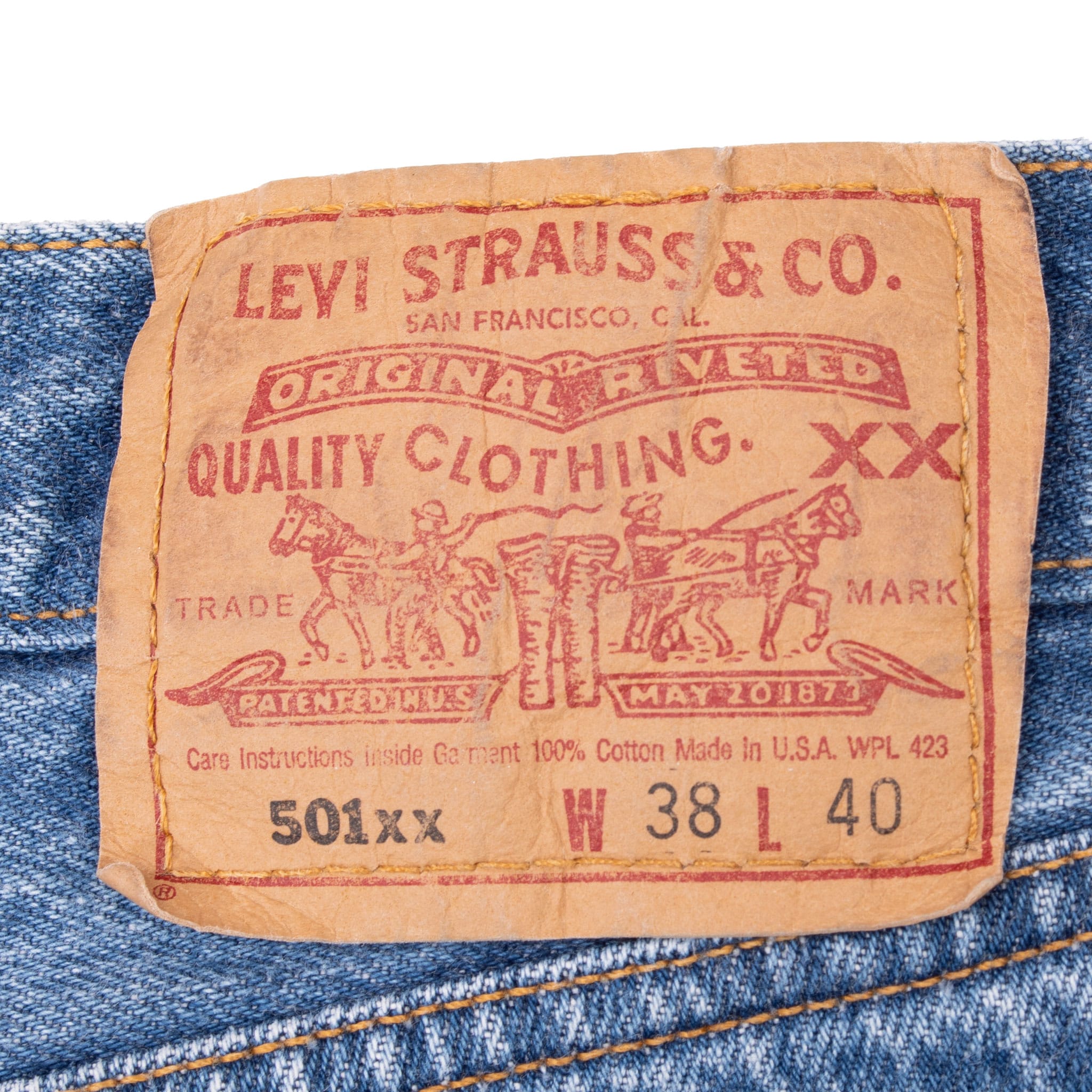 VINTAGE LEVIS 501 INDIGO BLUE JEANS 1990S SIZE 36X37 MADE IN USA