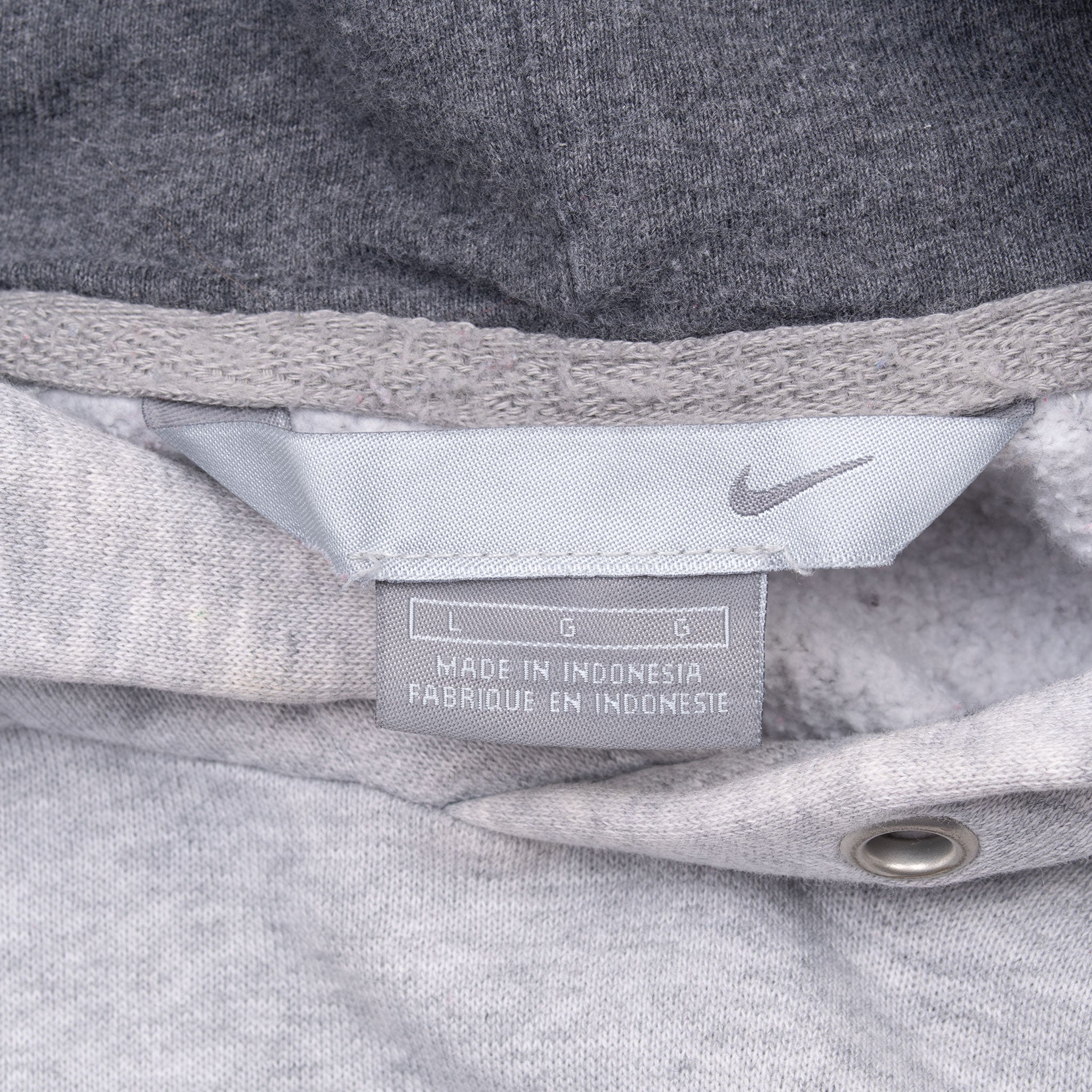 Vintage Nike Classic Swoosh Grey Hoodie Sweatshirt 2000S Size Large