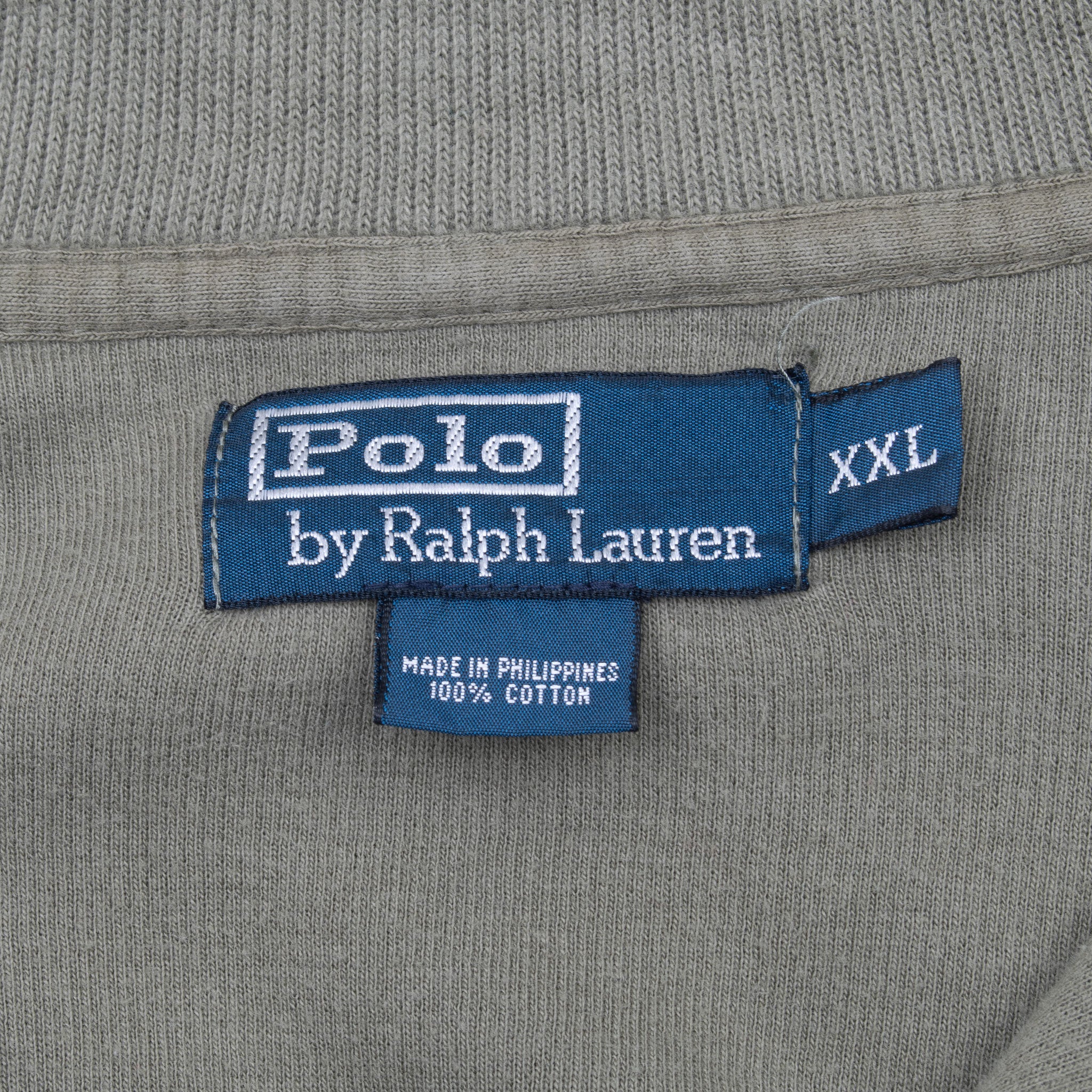 Vintage Polo Ralph Lauren Sage Green Quarter 1/4 Zip Sweater 1990s Size 2XL