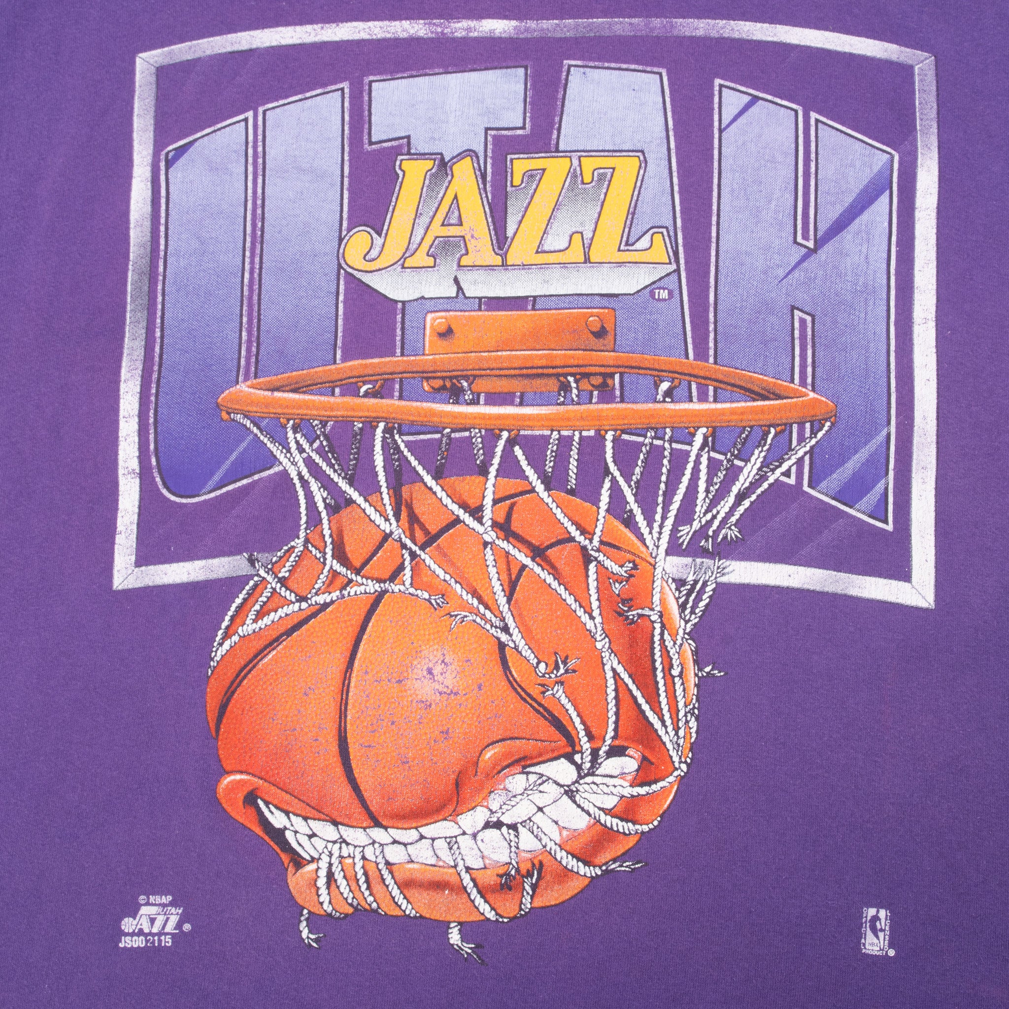 Vintage Nba Utah Jazz 1990S Tee Shirt Size Medium Made In USA With Single Stitch Sleeves