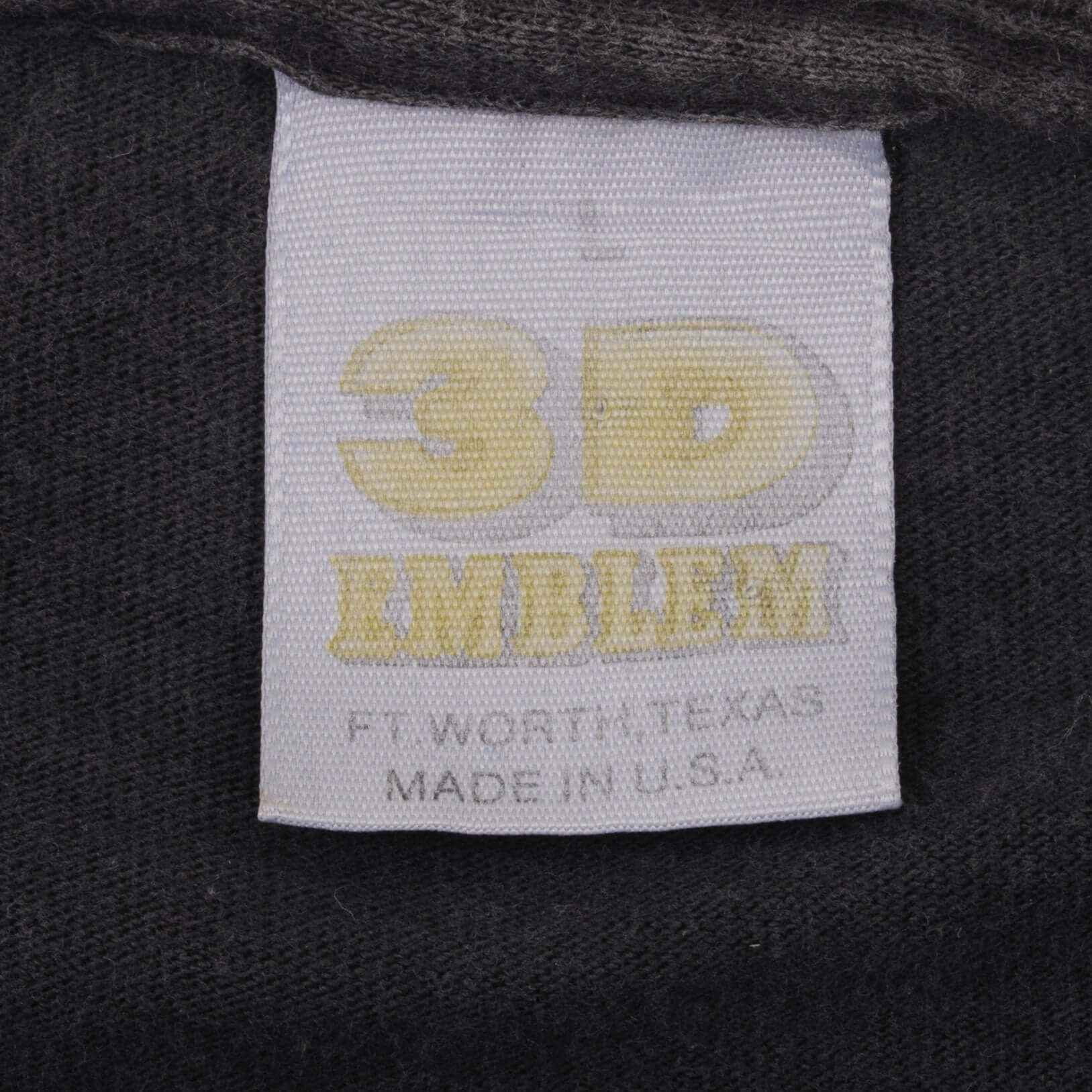 Vintage 3D Emblem American Indian Cropped Long Sleeve Tee Shirt 1989 Size Large Made In USA