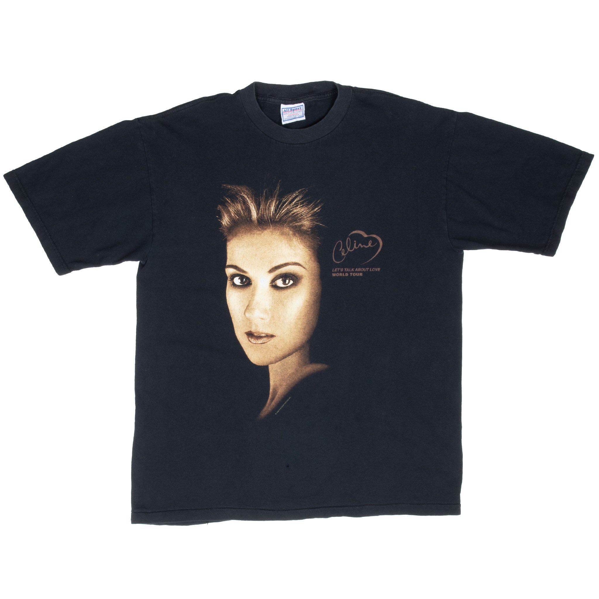 Vintage Celine Dion 1999 Lets Talk About Love World Tour Tee Shirt Size Large Made In Usa With Single Stitch Hem