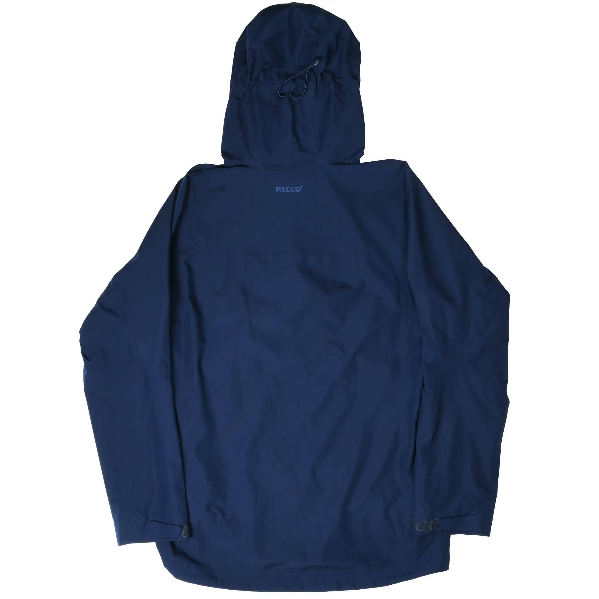 Back of Patagonia Departer hooded jacket in navy blue