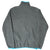 Back of Patagonia dark grey Snap-T Synchilla fleece with turquoise trim
