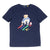 Vintage Ralph Lauren Polo Bear Painting Navy Blue Tee Shirt Size Medium With Single Stitch Sleeves