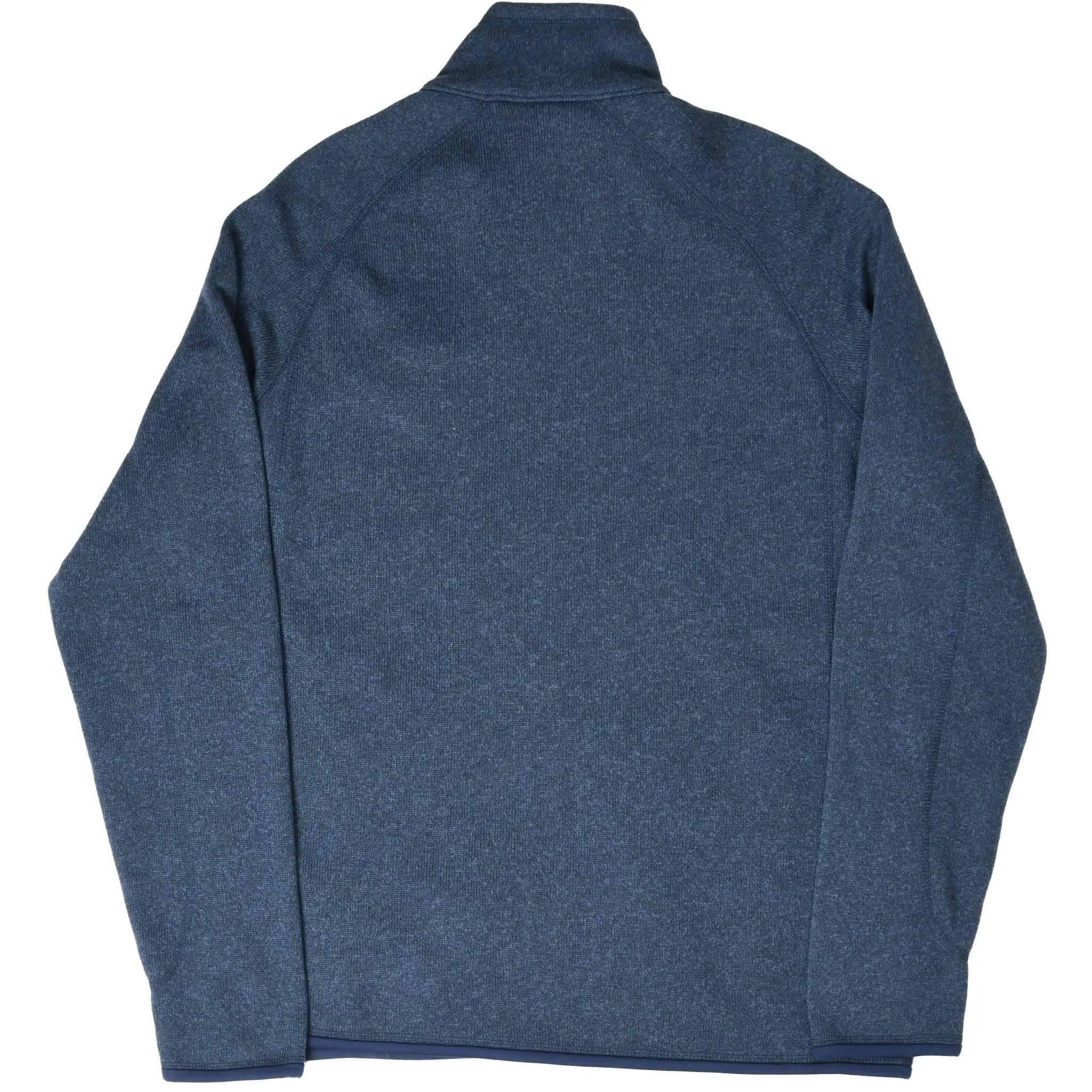 Back of blue Patagonia Better Sweater fleece jacket