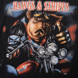Vintage Hawgs and Stripes Pig California Cycle Biker Tee Shirt 2000 Size XL