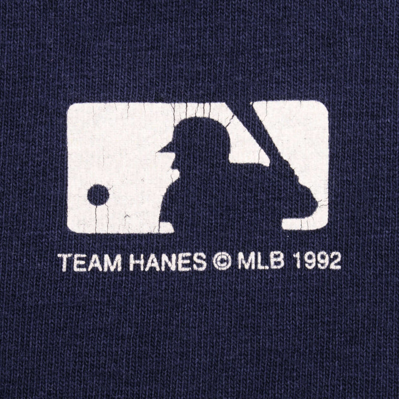 Vintage Mlb Atlanta Braves 1992 Hanes Tee Shirt Size Large Made In USA With Single Stitch Sleeves