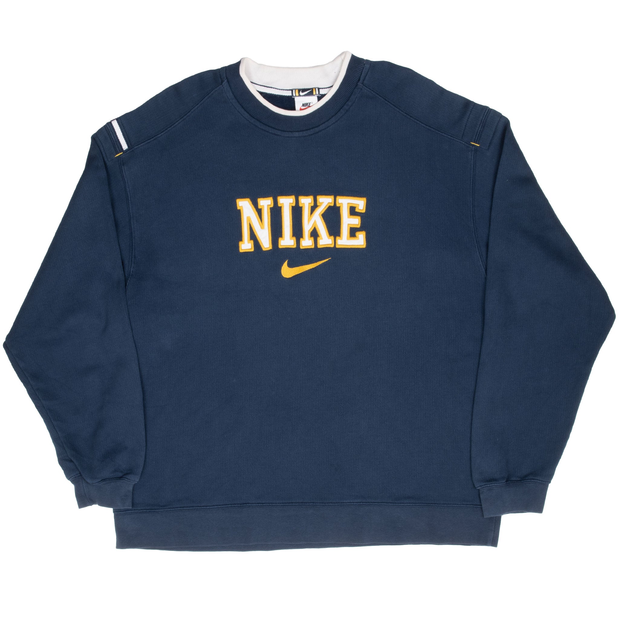 Vintage Nike Spellout Blue Sweatshirt 1990S Size Large Made In Usa