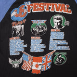 Vintage Original Us Festival Featuring Ozzy Osbourne, Scorpion, Stray Cats, David Bowie, Van Halen, The Clash and more. Half Sleeve Tee Shirt 1983 Size Large Made In USA With Single Stitch Sleeves  The US Festival (US pronounced like the pronoun, not as initials) was the name of two early 1980s music and culture festivals in southern California, held sixty miles (100 km) east of Los Angeles, near San Bernardino.