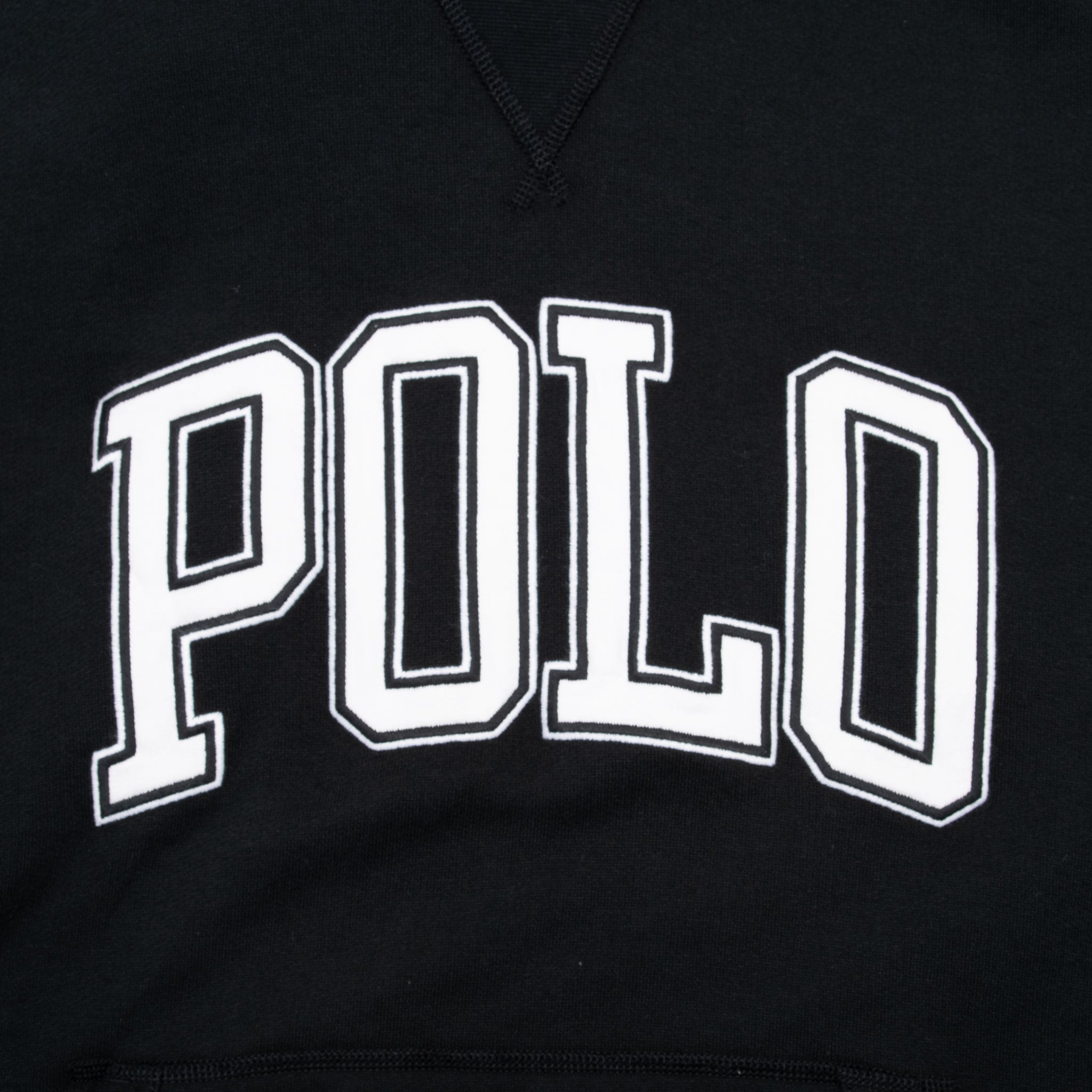 Vintage Polo Ralph Lauren Black Hoodie Sweatshirt Size Large Deadstock