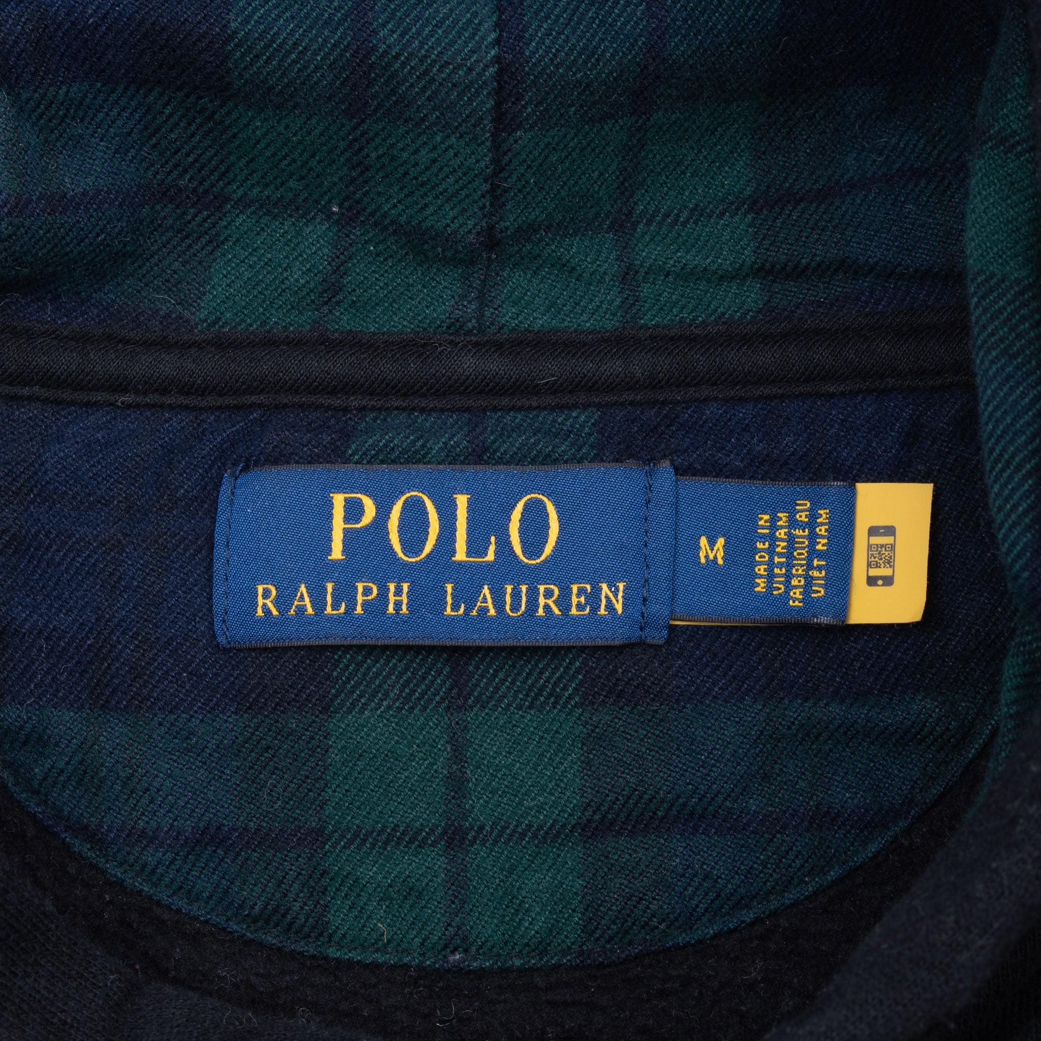 Vintage Ralph Lauren Black Polo Embroidered Hoodie Sweatshirt Size Medium